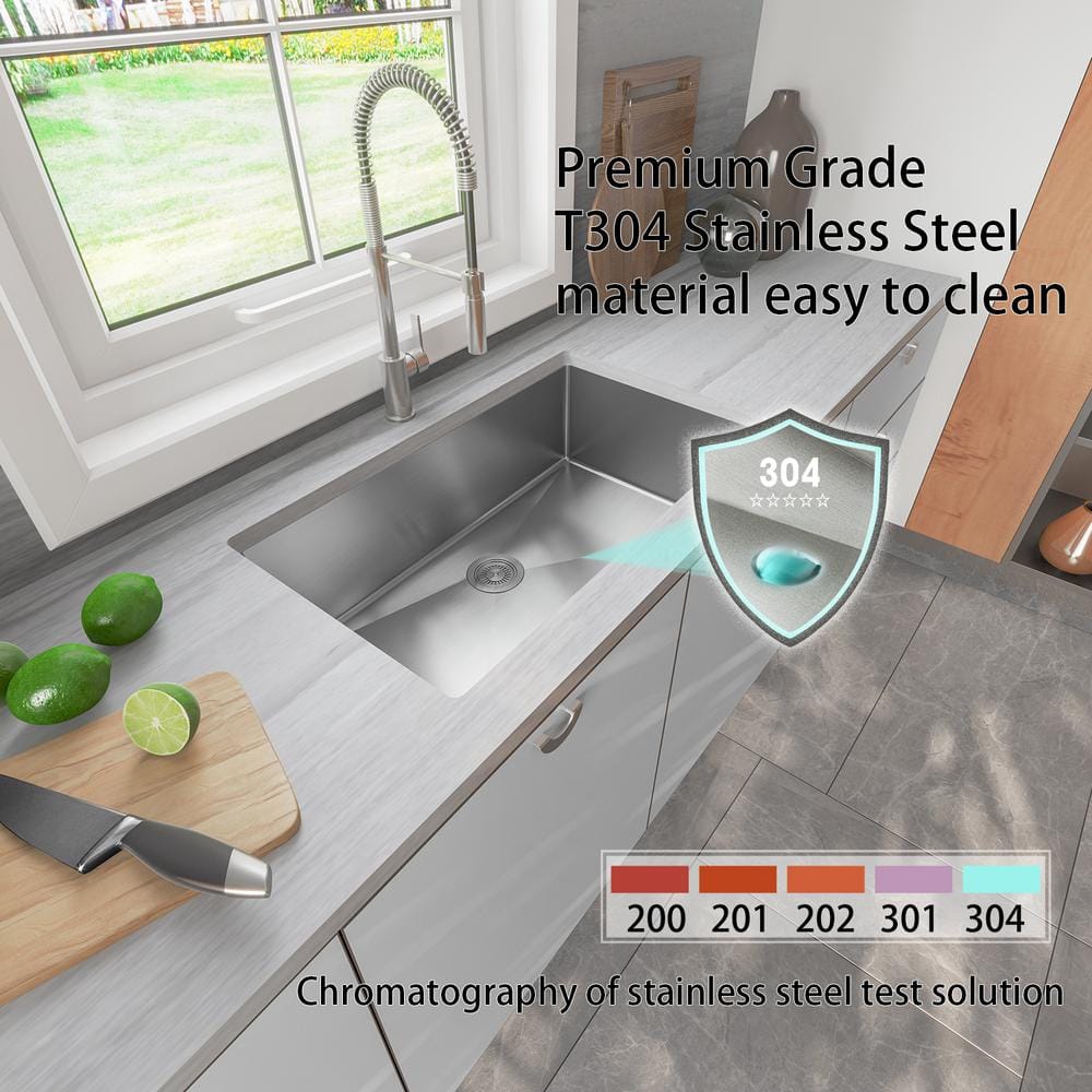 Sinber 32" Stainless Steel Single Bowl Undermount Kitchen Sink