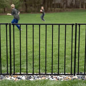 3 ft. H x 3.5 ft. W. Zurich Poly-Steel Spaced Picket Flat Top Metal Fence Panels 2-Panels