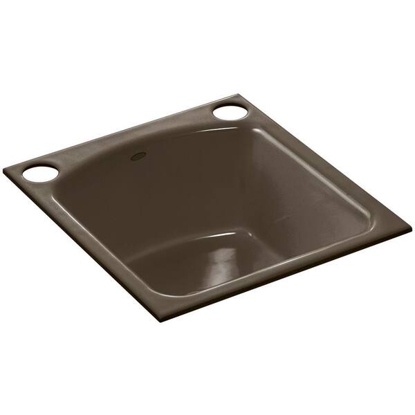 KOHLER Napa Undermount Cast-Iron 19 in. 2-Hole Single Bowl Kitchen Sink in Suede