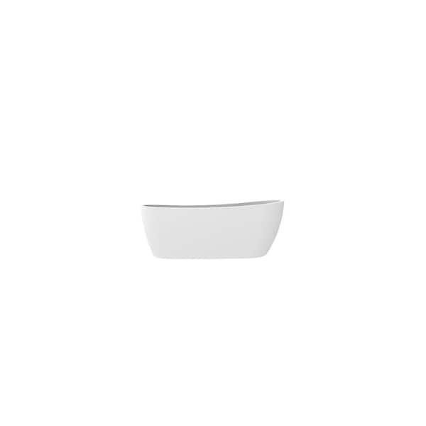 Badeloft USA Badeloft 67 in. Stone Resin Flatbottom Non-Whirlpool Bathtub in Matte White