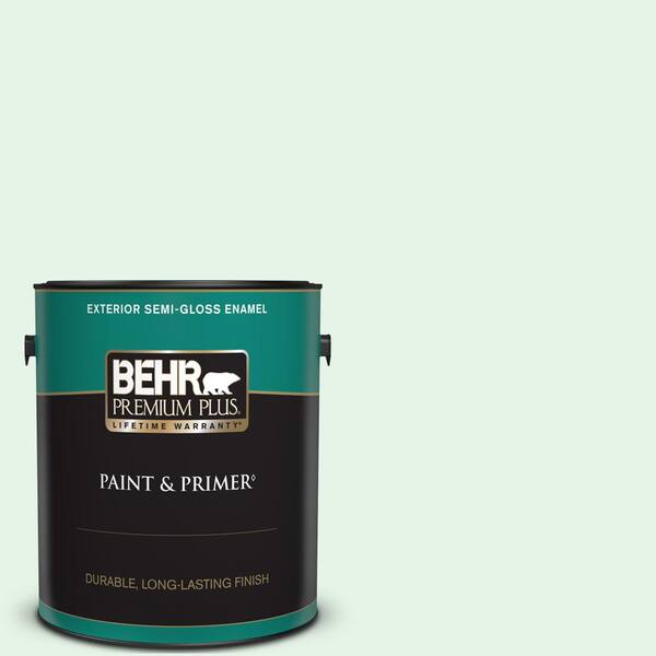 BEHR PREMIUM PLUS 1 gal. #PPL-25 Sign of Spring Semi-Gloss Enamel Exterior Paint & Primer