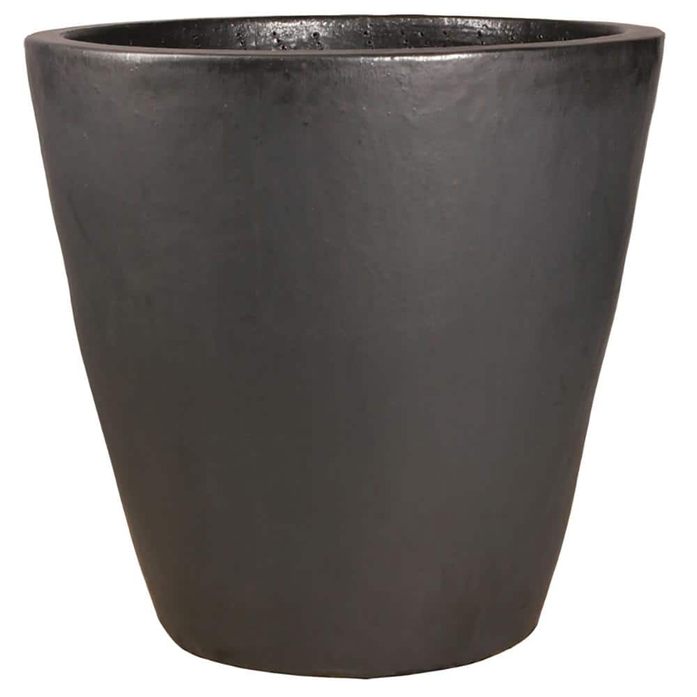 18 in. Charcoal Ceramic Vaso Planter DG19ACH The Home Depot
