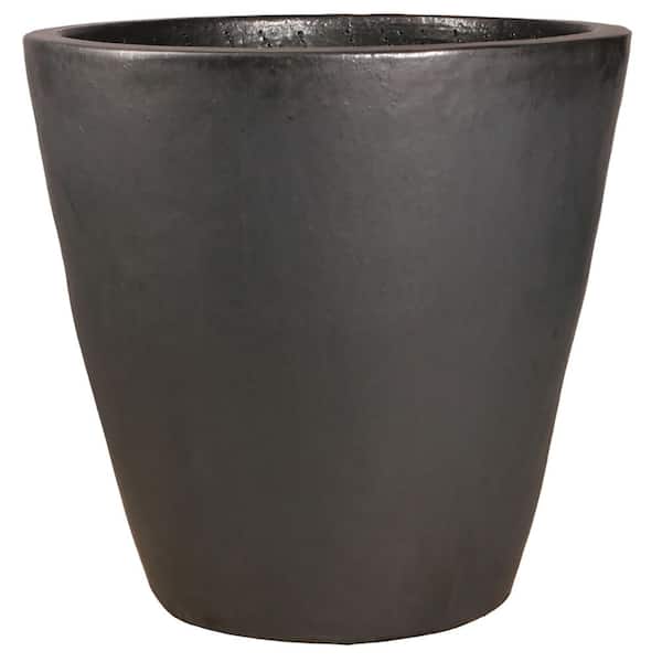 Unbranded 18 in. Charcoal Ceramic Vaso Planter
