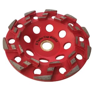 5 in. High Performance Aggressive Diamond Grinding Wheel, #20/25 Grit, S-Segment, 7/8 in.-5/8 in. Non-Threaded Arbor