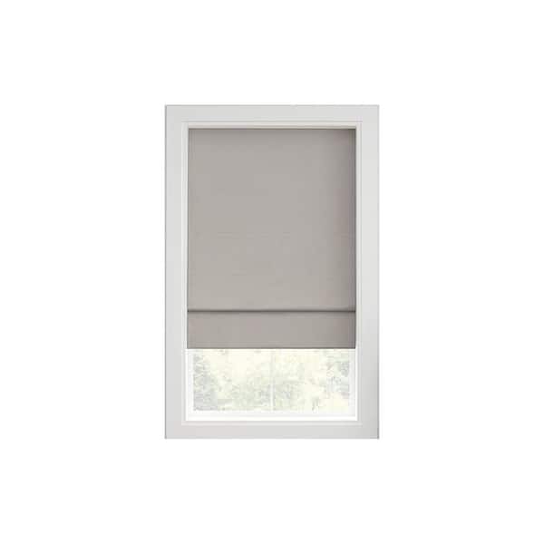 Eclipse Kylie Grey Cordless 100% Blackout Polyester Roman Shade 23 in. W x 64 in. L