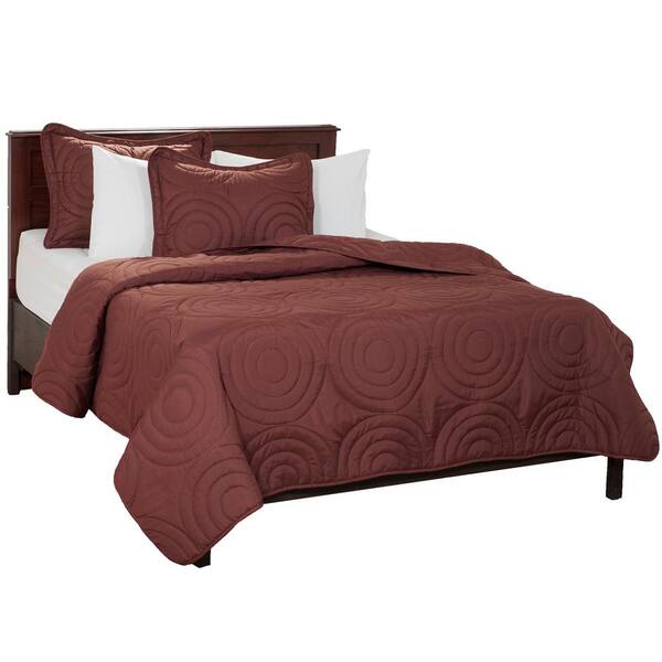 Lavish Home Embossed Chocolate Solid King Quilt