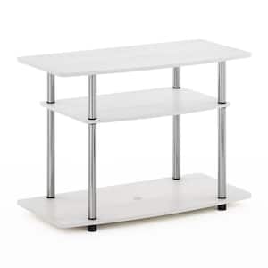 Turn-N-Tube 31.5 in. White Oak/Chrome Particle Board TV Stand Fits TVs Up to 32 in. with Open Storage
