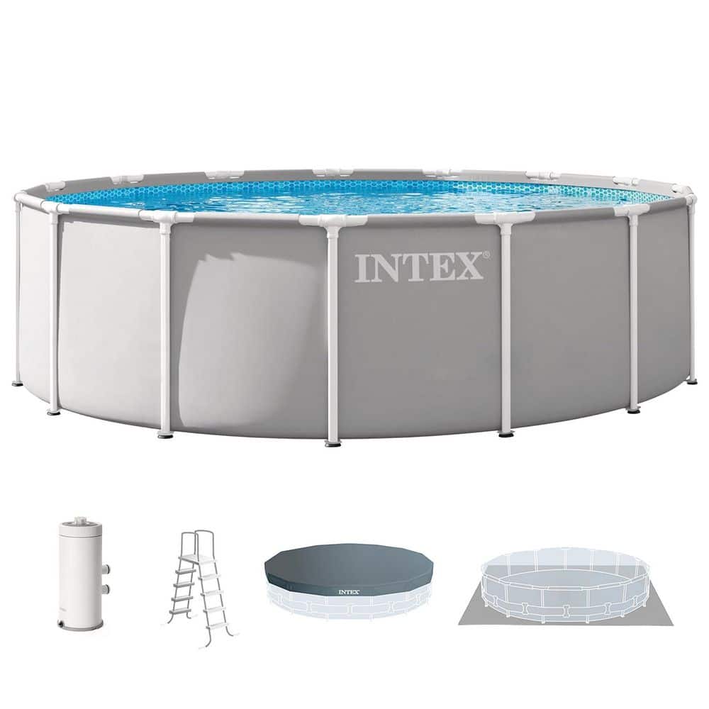 Intex Prism Frame 15 ft. x 48 in. Premium Round Above Ground Pool
