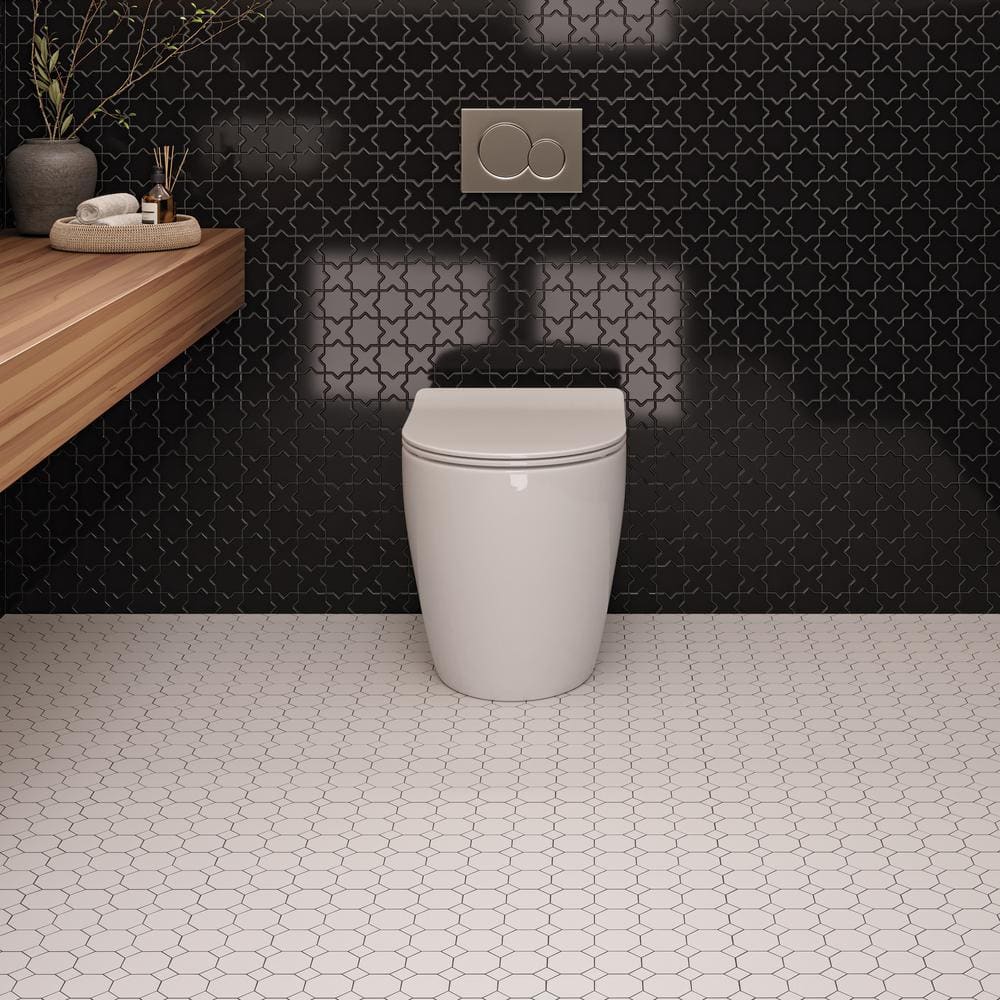 White Matte Porcelain Octagon Mosaic Tile 2x2