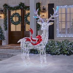 6 ft. Iridescent Ribbon Reindeer Holiday Yard Decoration