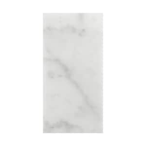 Subway Carrara White 6 in. x 3 in. Polished Natural Marble Peel and Stick Backsplash Wall Tile 1-Pack