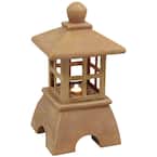 23 in. Asian Lantern Resin Outdoor Water Fountain with LED Lights