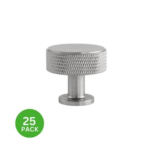 25-Pack Kent Knurled 1-3/8 in. (35 mm) Industrial Satin Nickel Round Cabinet Knob