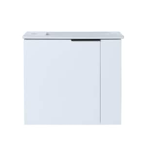 22 in. W x 13 in. D x 19.7in. H Single Sink Wall-Mounted Bath Vanity in White with White Ceramic Vanity top