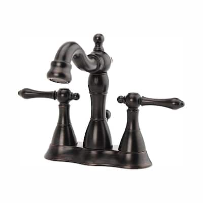 Bellver 4 in. Centerset 2-Handle Mid-Arc Bathroom Faucet in Oil Rubbed Bronze