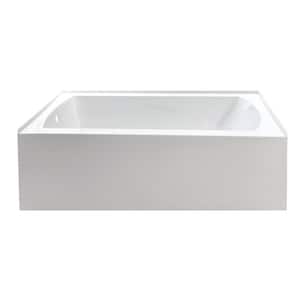 Oriel 60 in. Acrylic Left Drain Rectangular Alcove Bathtub in White