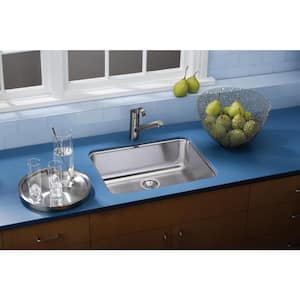 Lustertone 24 in. Undermount Single Bowl 18-Gauge Stainless Steel Kitchen Sink Only