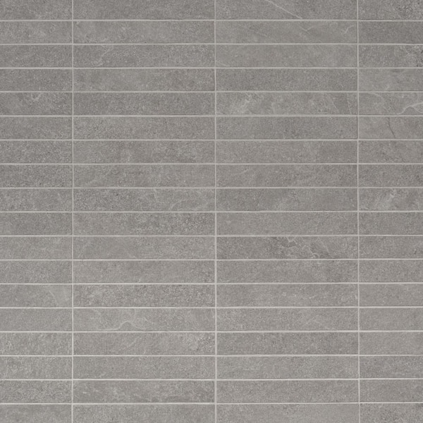 Ivy Hill Tile Monolith Silver Gray 11.81 in. x 11.81 in. Stacked Matte Porcelain Mosaic Floor and Wall Tile (0.96 Sq. Ft./Each)