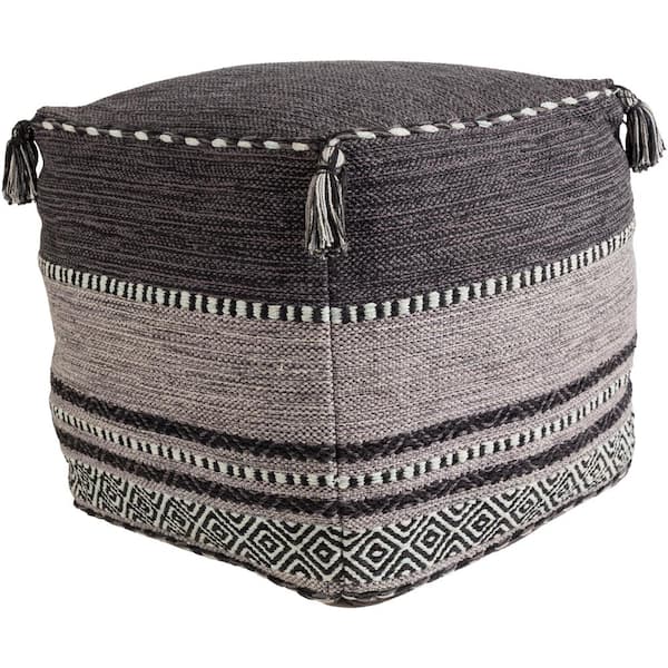 Livabliss Byfay Black Accent Pouf