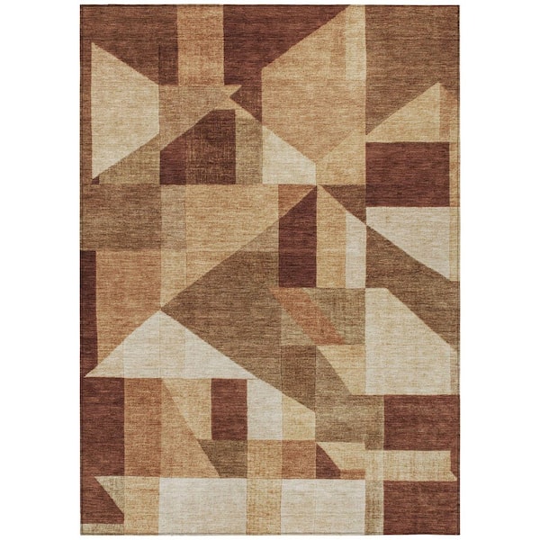 Chantille Machine Washable Indoor/Outdoor Abstract ACN2365 Paprika 3 ft. x 4 ft. Area Rug