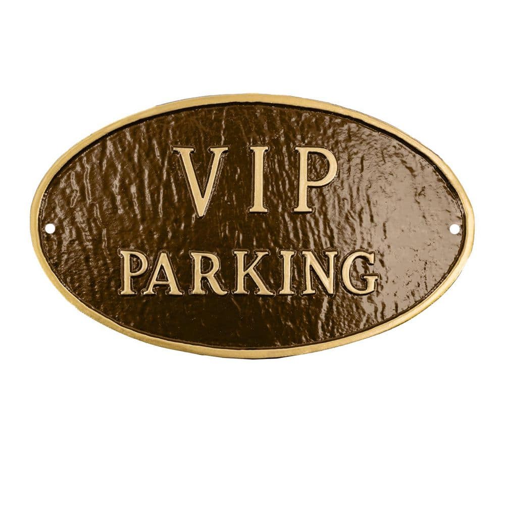 8.5 in. x 13 in. Standard Oval VIP Parking Statement Plaque Sign - Oil Rubbed/Gold product image for price tracking