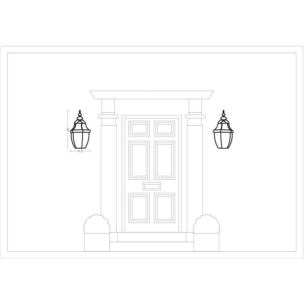 Lancaster Black and Clear Glass 23" Outdoor Wall Lantern
