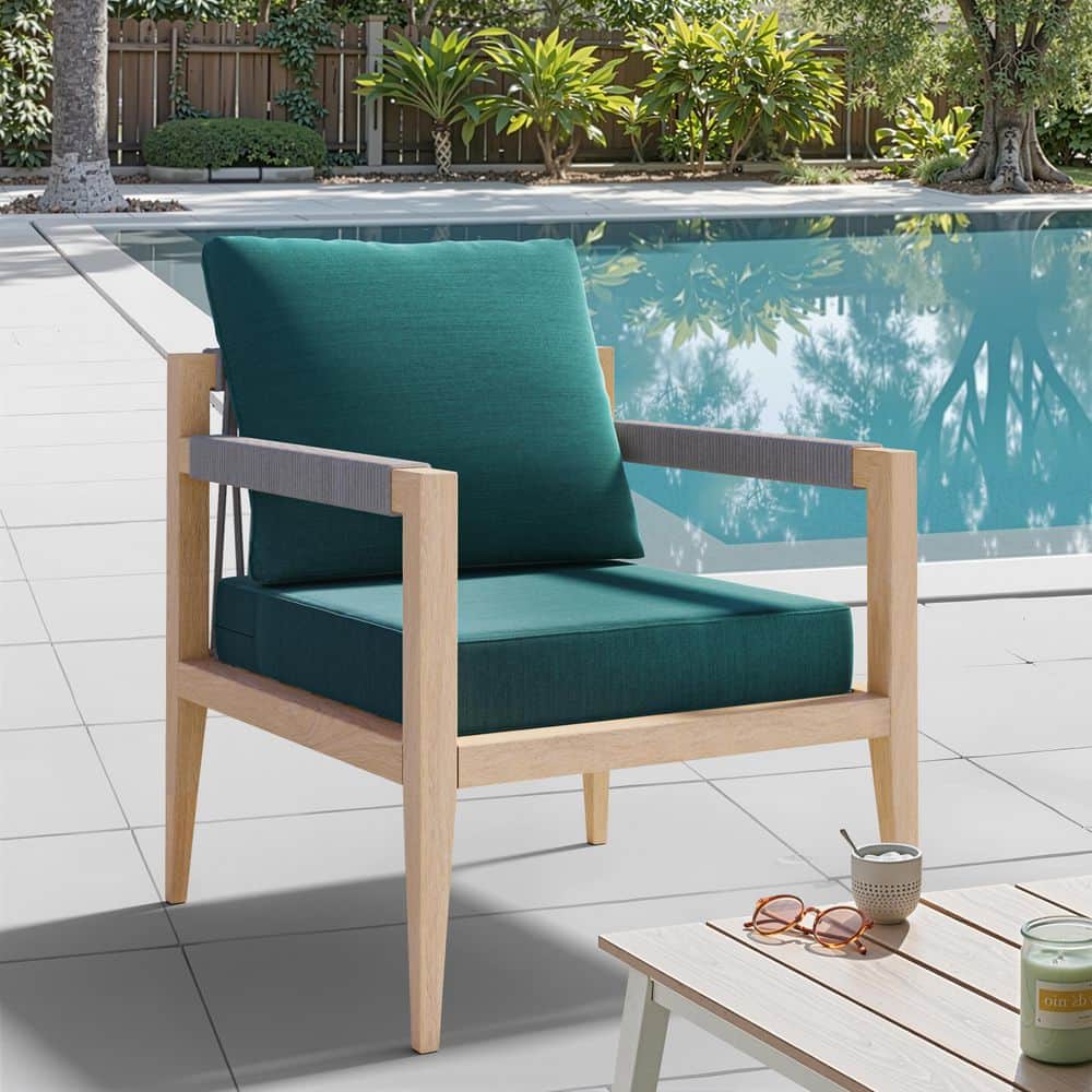 27.6 in. x 24.4 in. x 4.5 in. Patio Couch Cushion in Green Replacment Patio Deep Seat Cushion w/ Removable Cover, Ties price history on PriceWatchPro