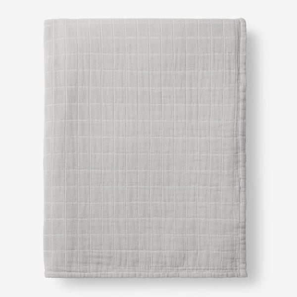 The Company Store Gossamer Gray Solid Cotton Twin Woven Blanket