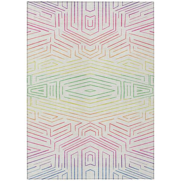 Chantille Machine Washable Indoor/Outdoor Abstract ACN2830 Ivory 10 ft. x 14 ft. Area Rug