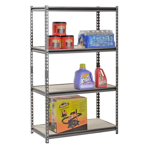 Rack Muscle Silver Vein Steel Storage 4 Adjustable Shelves Garage Heavy Duty for sale online 