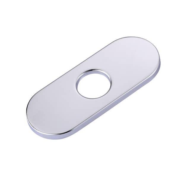 6.3 in. x 2.44 in. x 0.7 in. Stainless Steel Kitchen Sink Faucet Hole Cover Deck Plate in Polished Chrome (1 Pack）