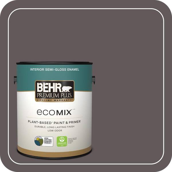 1 gal. #T14-10 Coffee Bar Semi-Gloss Enamel EcoMix Plant-Based Interior Paint & Primer