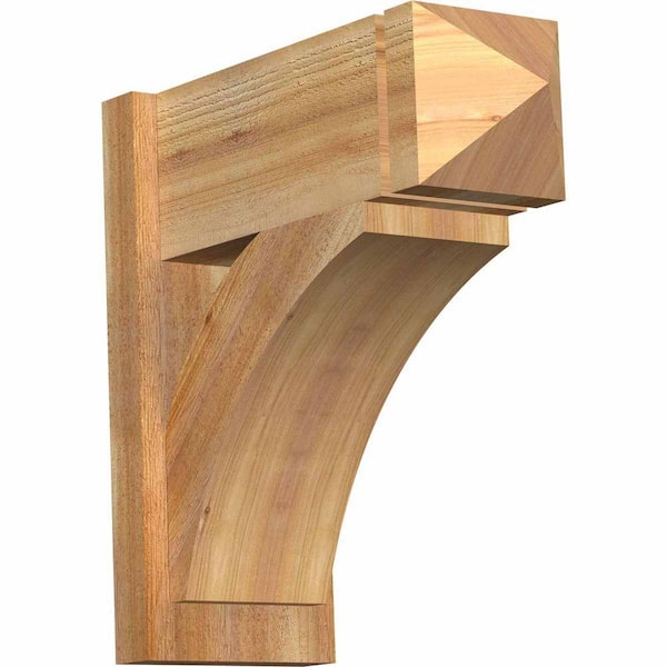 Ekena Millwork 8 in. x 20 in. x 20 in. Western Red Cedar Thorton Arts and Crafts Rough Sawn Outlooker