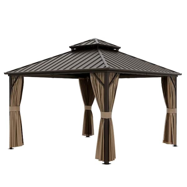 Shade Graphix 12 ft. x 12 ft. Metal Double-Roof Hardtop Gazebo