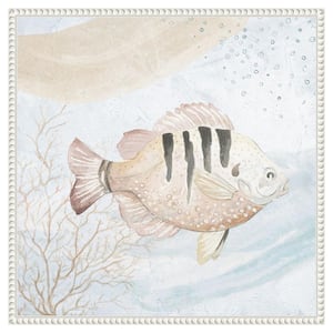 "Ocean Waves Tropical Fish II" by Patricia Pinto 1-Piece Floater Frame Giclee Animal Canvas Art Print 22 in. x 22 in.