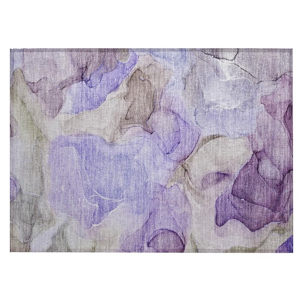 Chantille ACN504 Purple 1 ft. 8 in. x 2 ft. 6 in. Machine Washable Indoor/Outdoor Geometric Area Rug