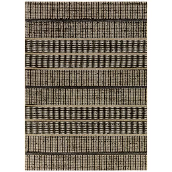 BALTA Christoph Brown 5 ft. 3 in. x 7 ft. Stripe Indoor/Outdoor Area Rug