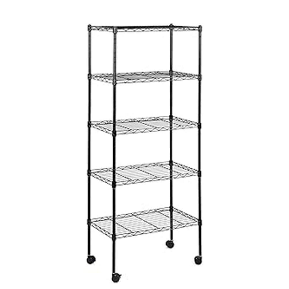 5-Shelf Storage Shelves, Adjustable Heavy Duty Wire Metal Shelving Unit, Chrome