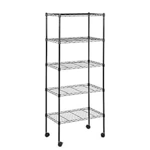 5-Shelf Storage Shelves, Adjustable Heavy Duty Wire Metal Shelving Unit, Chrome