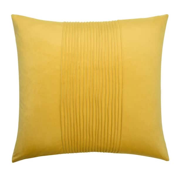 StyleCraft Tuxedo Yellow Solid Cotton 24 in. x 24 in. Throw Pillow