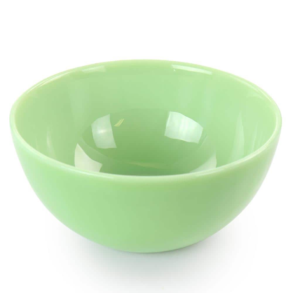 Jadeite Glass Cereal and Soup Bowl Set, Jade Green