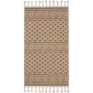 Paxton Mocha 2 ft. x 5 ft. Geometric Contemporary Kitchen Area Rug