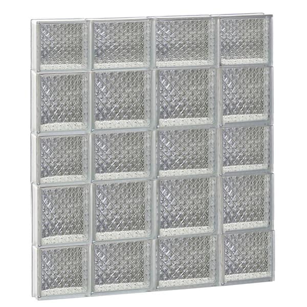 Clearly Secure 27 in. x 32.75 in. x 3.125 in. Frameless Diamond Pattern Non-Vented Glass Block Window
