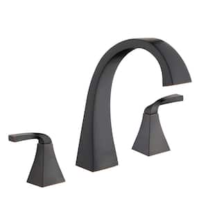 Leary Curve 2-Handle Deck-Mount Roman Tub Faucet in Bronze