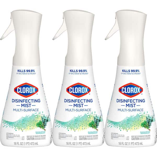 Clorox 16 oz. Eucalyptus Peppermint Scent Sanitizing Multi-Surface Disinfecting Mist Spray (3-Pack)