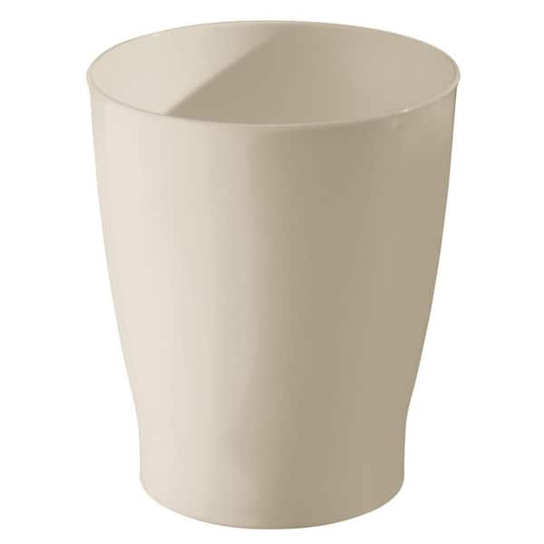 Unbranded 1.25 Gal. Taupe Circular Plastic Uncovered Trash Can
