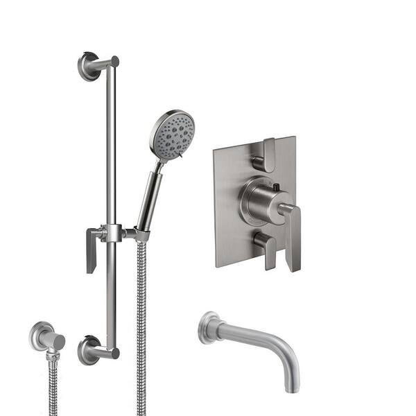 CALIFORNIA FAUCETS Rincon Bay Single Handle 3 -Spray Shower Faucet 2.0 GPM with Ceramic Disc Valves, Self-cleaning Nozzles in. PC