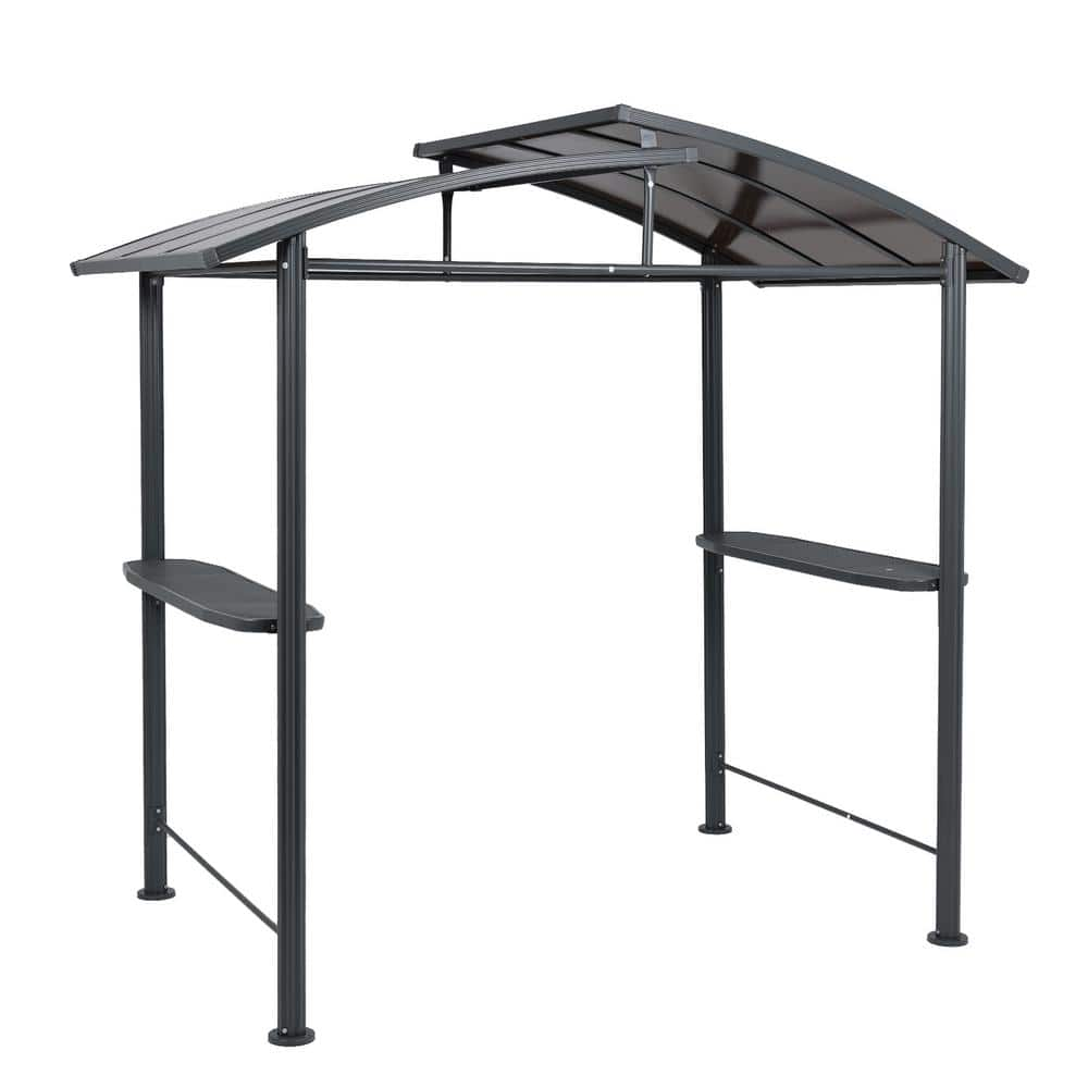 Aoodor 8 ft. x 5 ft. BBQ Grill Gazebo Outdoor Backyard Steel Frame ...