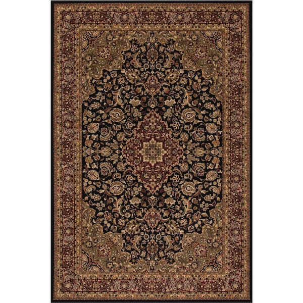 Persian Classics Medallion Kashan Black 8 ft. x 11 ft. Area Rug