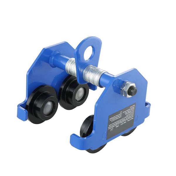 Manual Trolley, 1100 lbs./0.5 Ton Load Capacity Push Beam Trolley with Dual Wheels, I-Beam Flange Width 2.5 to 5.5 in.
